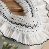 2 Yards x 9cm Width Lolita polka dot Pleated lace fabric trim