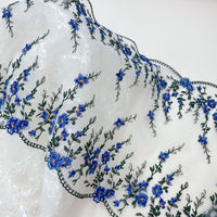 23cm Width x 3 Yards Length Vivid Floral Embroidery Lace Fabric Trim