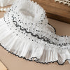 2 Yards x 9cm Width Lolita polka dot Pleated lace fabric trim
