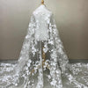 130cm Width x 95cm Length Vivid Vine Branch Floral Embroidery Lace Fabric