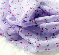 150cm Width Cherry Pattern Print Chiffon Fabric