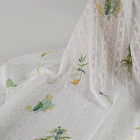 130cm Width x 95cm Length Botanical Floral Print Chiffon Lace Fabric