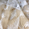 130cm Width x 95cm Length Feather Pattern Embroidery Lace Fabric