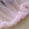 2 Yards x 35cm Width Cute Ruffled Floral Tulle Lace Trim with Beads