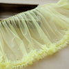 2 Yards x 35cm Width Cute Ruffled Floral Tulle Lace Trim with Beads