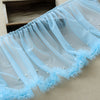2 Yards x 35cm Width Cute Ruffled Floral Tulle Lace Trim with Beads