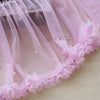 2 Yards x 35cm Width Cute Ruffled Floral Tulle Lace Trim with Beads