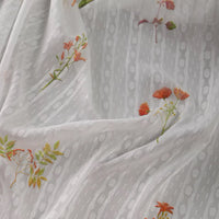 130cm Width x 95cm Length Botanical Floral Print Chiffon Lace Fabric