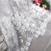 130cm Width x 95cm Premium 3D Floral Embroidery  Wedding Bridal Lace Fabric