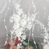 130cm Width x 95cm Premium 3D Floral Embroidery  Wedding Bridal Lace Fabric