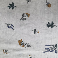 125cm Width x 95cm Length Premium Branch Floral Embroidered Linen Fabric