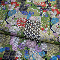 75cm幅 カラフルな花柄ジャカード 金襴 生地