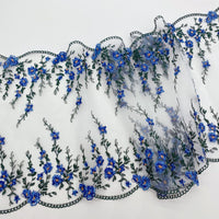 23cm Width x 3 Yards Length Vivid Floral Embroidery Lace Fabric Trim