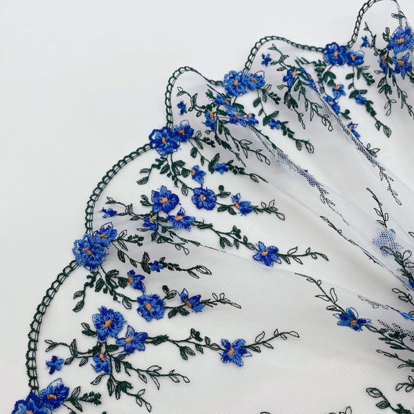 23cm Width x 3 Yards Length Vivid Floral Embroidery Lace Fabric Trim