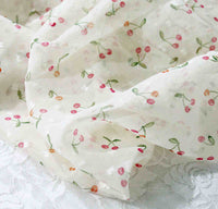 150cm Width Cherry Pattern Print Chiffon Fabric