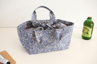 150cm Width x 95cm Length Retro Botanical Branch Print Cotton Fabric Blue