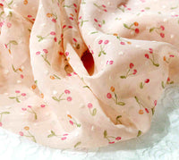 150cm Width Cherry Pattern Print Chiffon Fabric