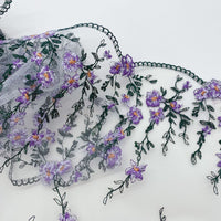 23cm Width x 3 Yards Length Vivid Floral Embroidery Lace Fabric Trim