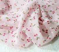 150cm Width Cherry Pattern Print Chiffon Fabric