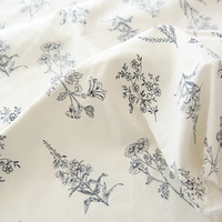 140cm Width Botanical Branch Print Linen Blend Fabric