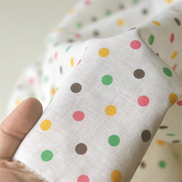 140cm Width Colorful Polka Dots Print Cotton Blend Fabric