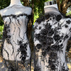 130cm Width x 95cm Premium 3D Floral Embroidery  Wedding Bridal Lace Fabric