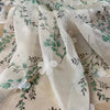 150cm Width x 95cm Length Green Branch Print Chiffon Lace Fabric with 3D Flower