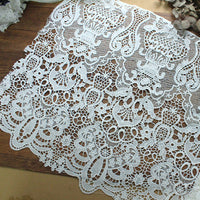 幅45cm x 長さ95cm ヴィンテージ 水溶性 中空アウト 花刺繍 レース生地トリム