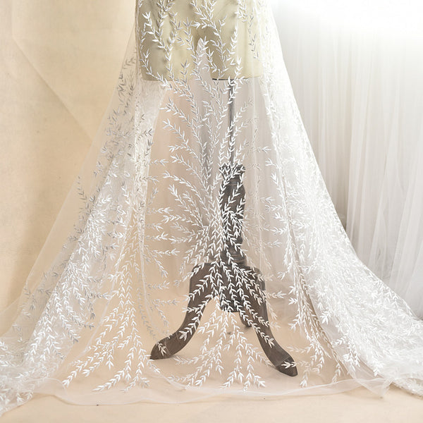 135cm Width x 95cm Length Vine Branch Embroidered Wedding Bridal Dress iriz Lace 135cm Width x 95cm Length Vine Branch Embroidered Wedding Bridal Dress iriz Lace