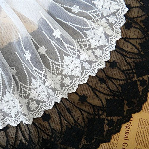 2 Yards of 23cm Width Embroidery Lace Fabric Trim