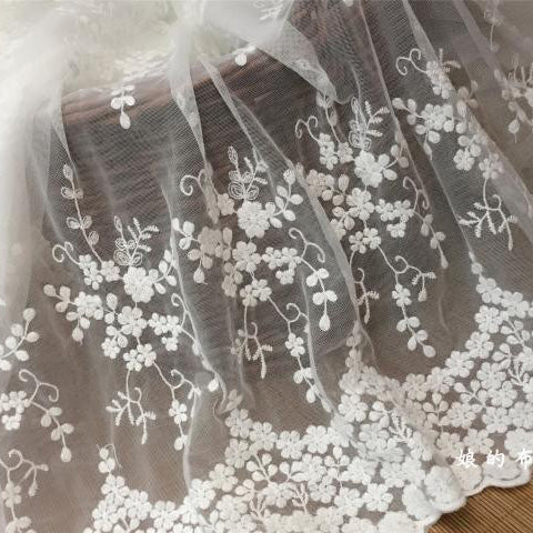 130cm Width Floral Embroidery Lace Fabric by the Yard iriz Lace 130cm Width Floral Embroidery Lace Fabric by the Yard iriz Lace
