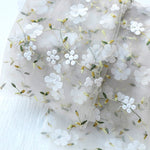 130cm Width Premium 3D Floral Embroidery Lace Fabric by the Yard