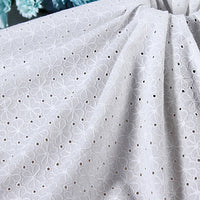 130CM Width Daisy Flower Floral Pattern Embroidery Eyelet Cotton Fabric by the Yard