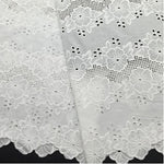 130cm Width x 95cm Length Premium Hollow-out Eyeley Poppy Floral Embroidery Cotton Fabric