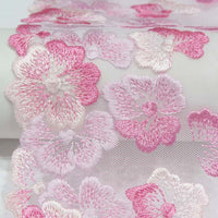 3 Yards x 18.5cm Width Beautiful Simple 3D Floral Embroidery Tulle Lace Trim