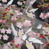 135cm Width x 95cm Length  Red and Pink Flowers and Birds Embroidered Romantic Lace Fabric