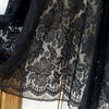 150cm Width x 150cm Length Premium Poppy Floral Embroidery Black Eyelash Lace Fabric