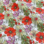 145cm Width x 90cm Length Colorful Daisy Flower Print Pattern Cotton Fabric