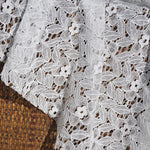 145cm Width x 95cm Length Hollow-out Leaf Floral Lace Fabric