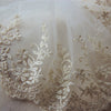 3 Yards of 16cm Vintage Golden Line Floral Branch Embroidery Lace Fabric Trim