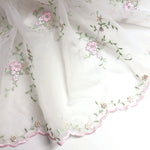 130cm Width Vivid Pink Floral Embroidery Lace Fabric by the Yard