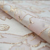 145cm Width Premium Silver and Golden Line Floral Jacquard Fabric by the Yard