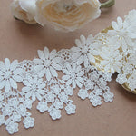 4 Yards x 10cm Width Royal Tassel Lace Ribbon Cluster Flowers Water Soluble Embroidery Chemical Lace Ribbon