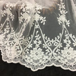 Premium Branch Flower Cotton Embroidery Lace Fabric by The Yard (105cm Width