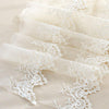 2 Yards of 25cm Width Double-Row Embroidery Floral Lace Fabric Trim Beige