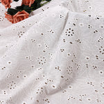 130cm Width Length Premium Leaf Flower Eyelet Cotton Fabric by the Yard