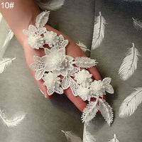 1 Piece of Multi-purpose Lace Floral Motif applique with Beads or Sequins