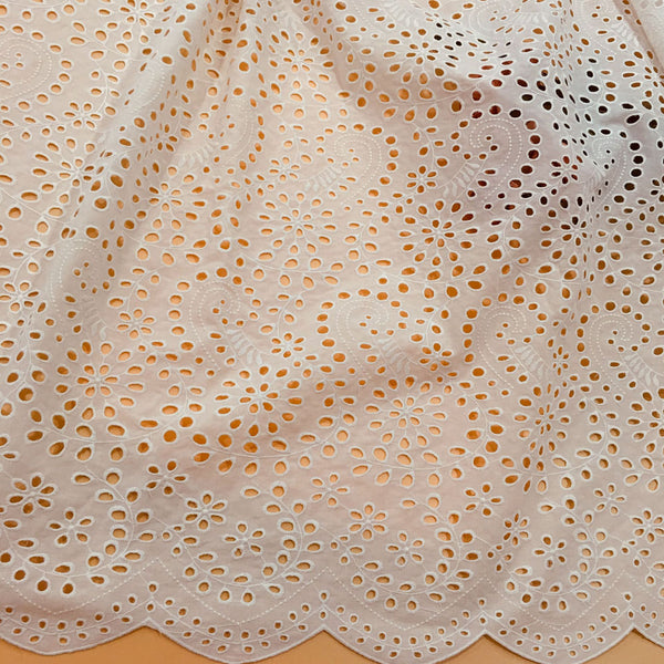 130cm Width Eyelet Cotton Fabric by the Yard