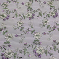 130cm Width Branch Floral  Embroidery Lace Fabric by the Yard