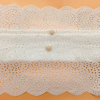 130cm Width Eyelet Cotton Fabric by the Yard